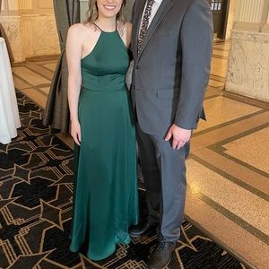 Crepe-back Satin High Neck Bridesmaid Dress - Juniper